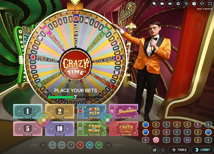 Crazy Time Live played live on a Malaysian online casino
