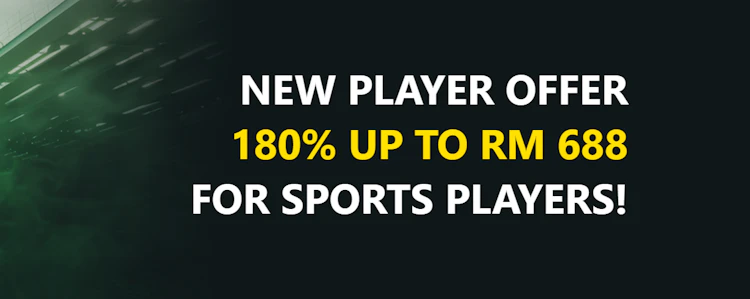 Dafabet new player offer banner showing 180% up to RM 688 for sports betting