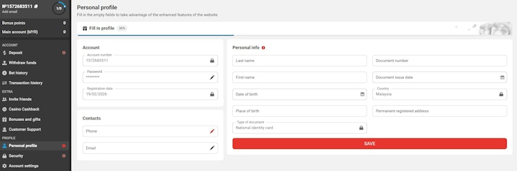 The full KYC registration process on Megapari