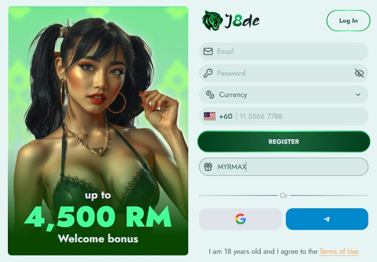 J8DE Casino Registration