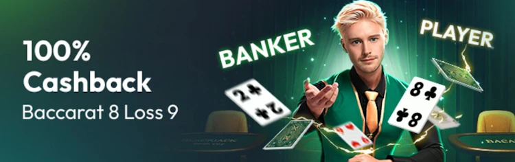 Maxim88 baccarat cashback promotion for losing natural 8 to natural 9