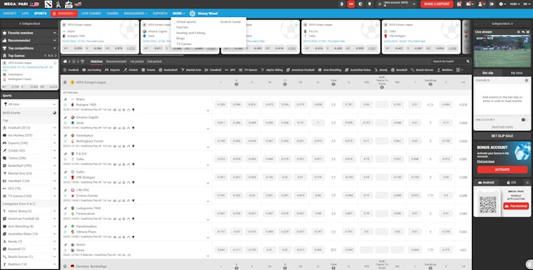 Megapari Promo Code MYRMAX Offers a Wide Selection of Betting Markets to Bet on