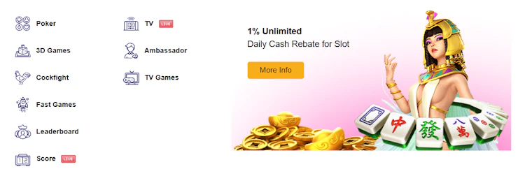 More AW8 online games including poker, cockfight and fast games