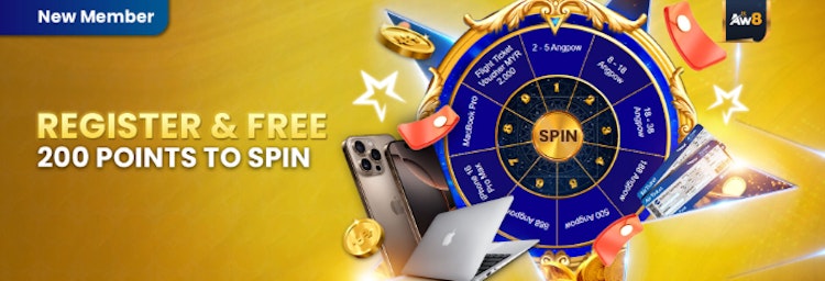 Get A Free Spin on the AW8 Wheel for Regestrating from Malaysia