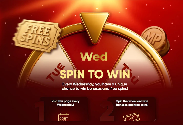Megapari Spin to Win free spins wheel