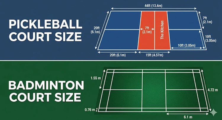 Pickleball and Badminton Court Size Comparison: Complete Overview