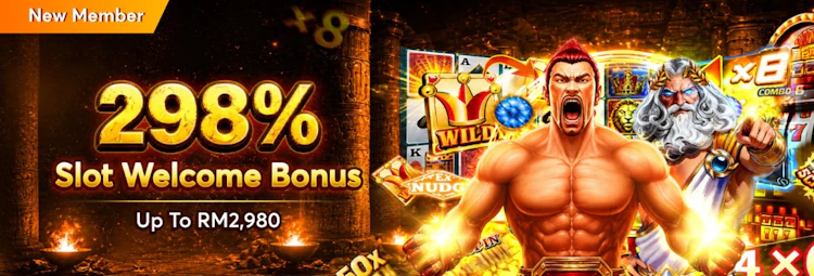 298 percent slot welcome bonus up to RM2,980