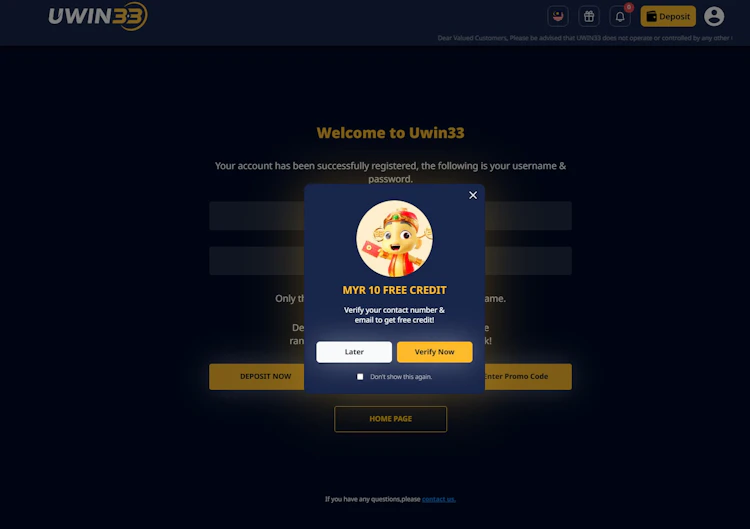 Uwin33 Free Credits
