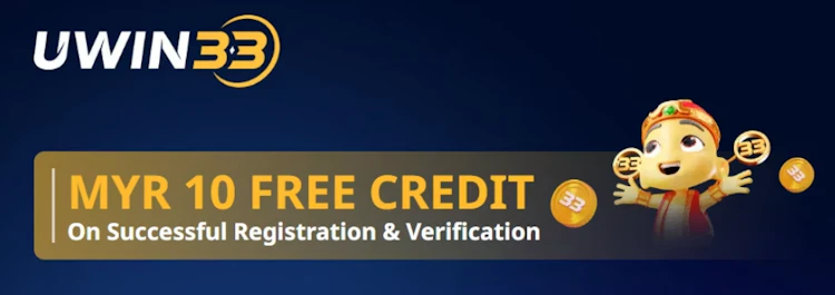 Uwin33 RM 10 free credit banner for registration and verification