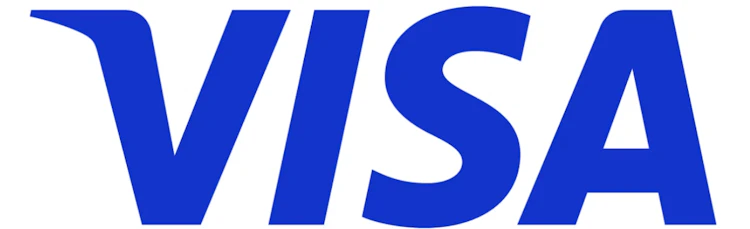 Blue official Visa network logo representing debit and credit card transactions on online sportsbooks and betting sites in Malaysia