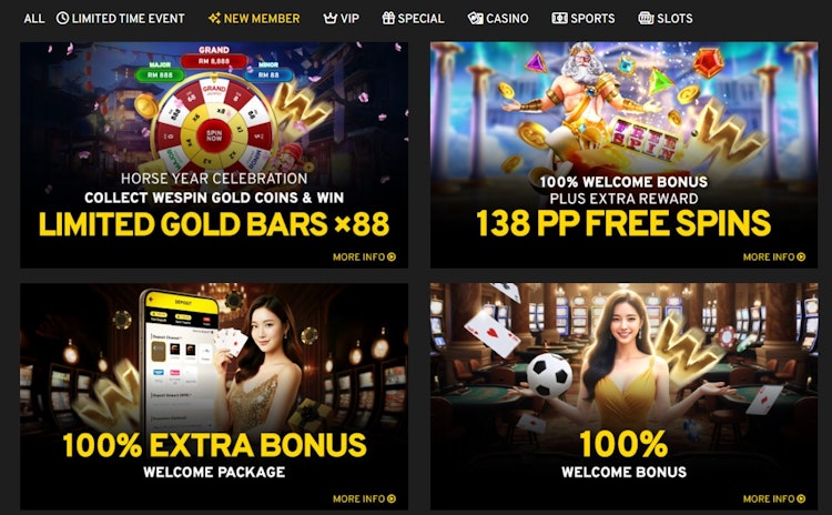 Promotions in the WE88 App for New Malaysian Customers