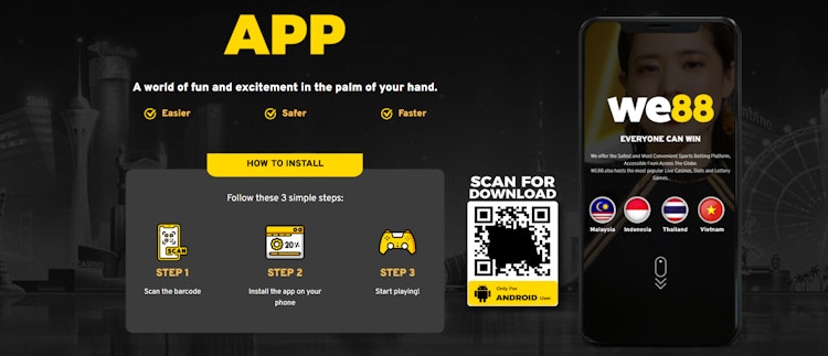 WE88 Offer The Best Betting App for Live Casino in Malaysia