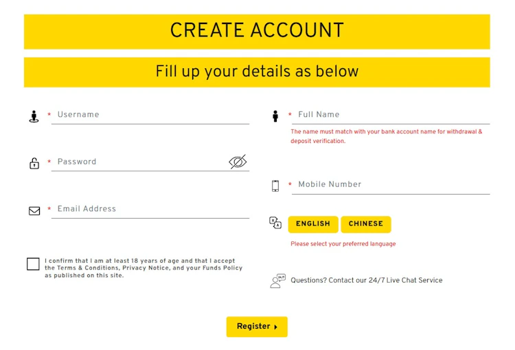 WE88 Registration in Malaysia