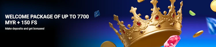 1xBet casino welcome package up to RM 7700 plus 150 free spins