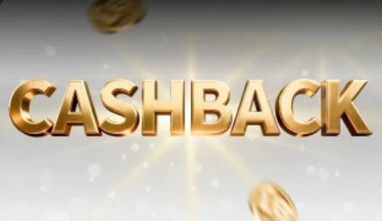 Screenshot of Linebets logo for Weekcly Cashback, 3D letters spelling CASHBACK