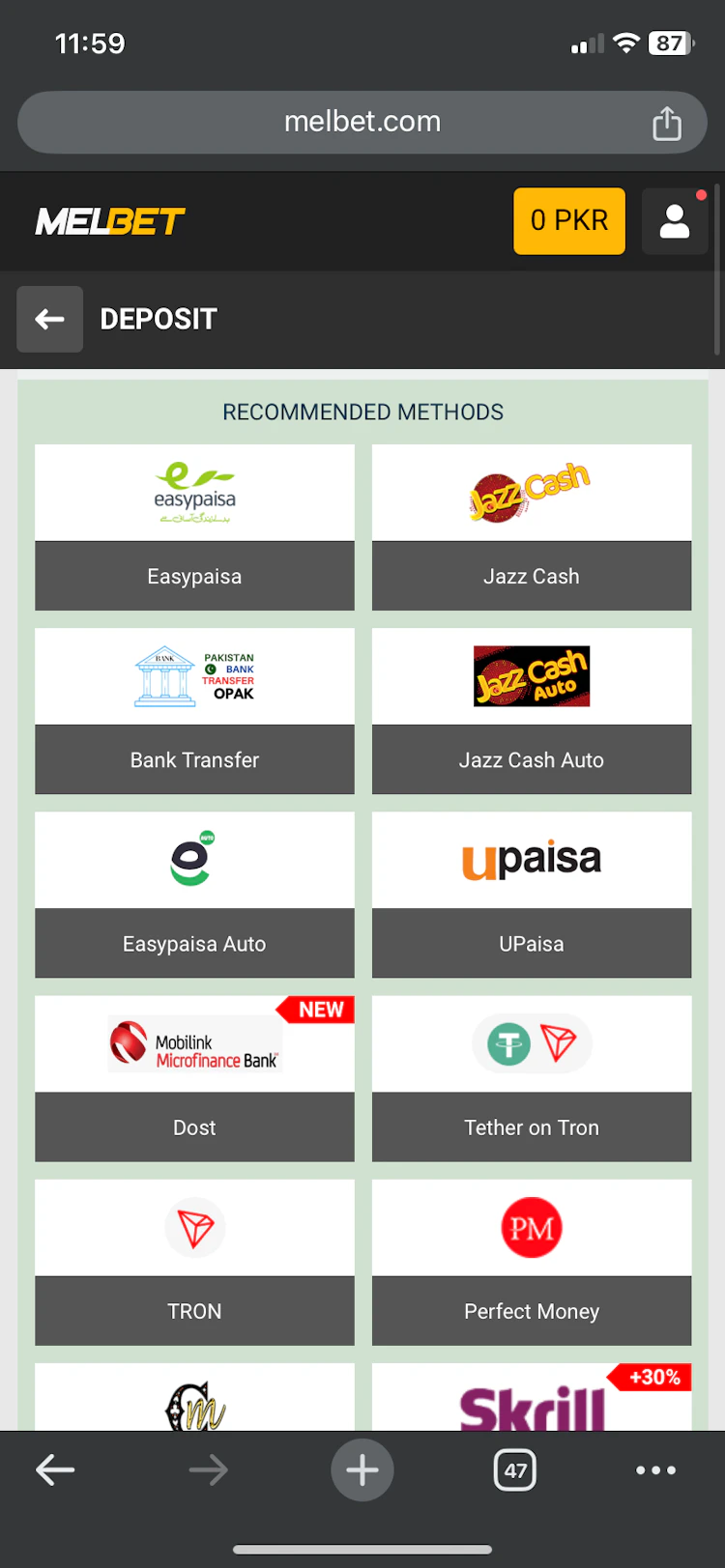 Make your first deposit