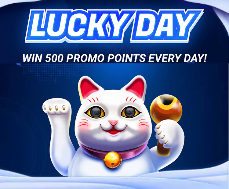  The Lucky Day cat promoting 500 promo points.