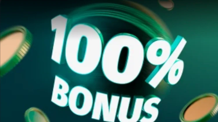  Screenshot of the Planbet ad for the 100% Synday Cricket Bonus, 100% in 3D letters