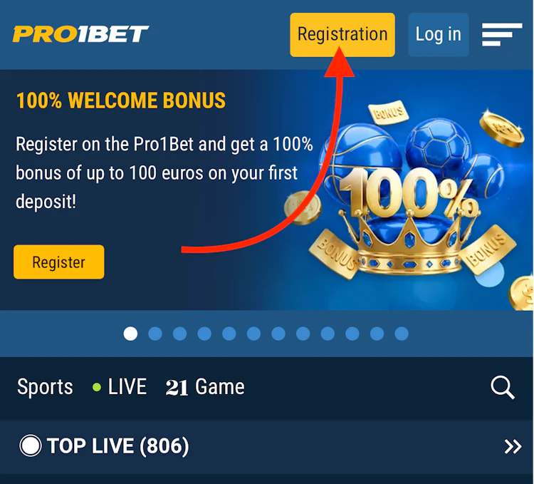 Pro1Bet welcome bonus registration page for India