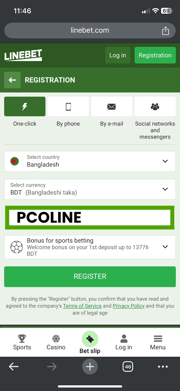 Linebet Bangladesh promo code