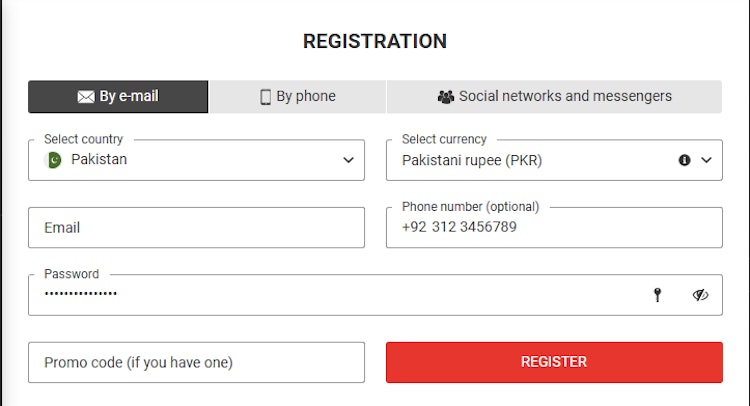 Begin registration