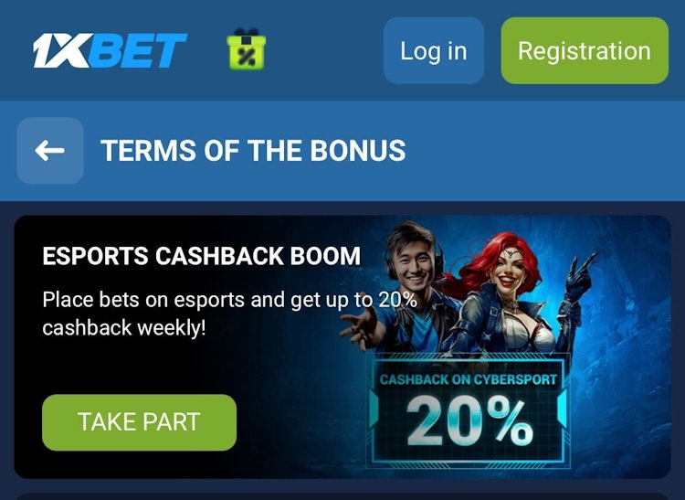 1xbet esports cashback