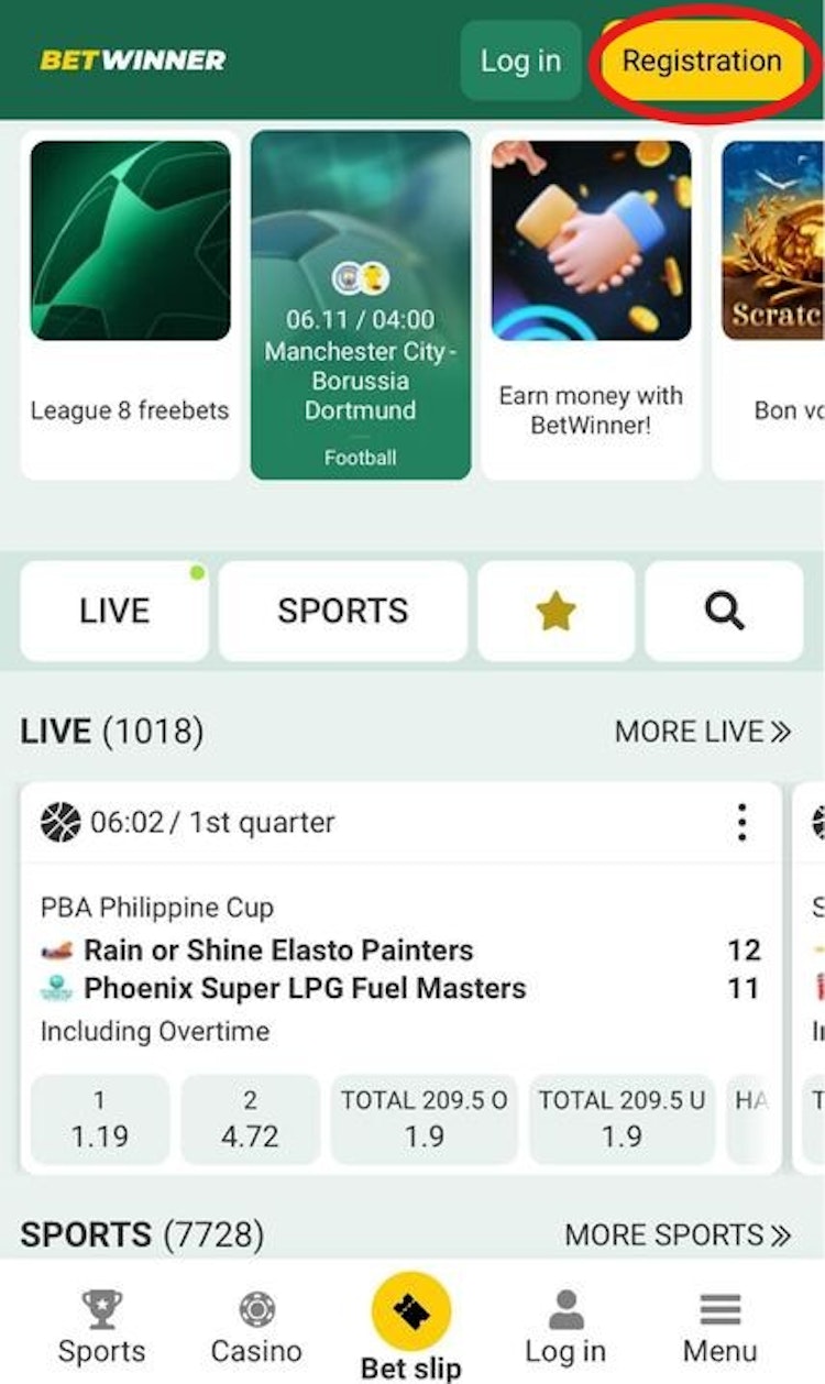 Betwinner Registration