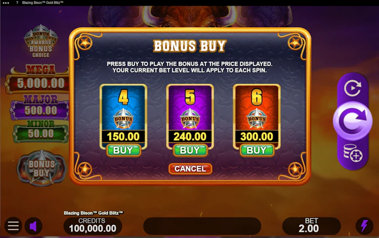 Bonus buy / Feature buy slots