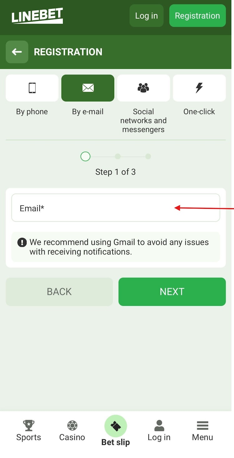 Linebet Registration 3