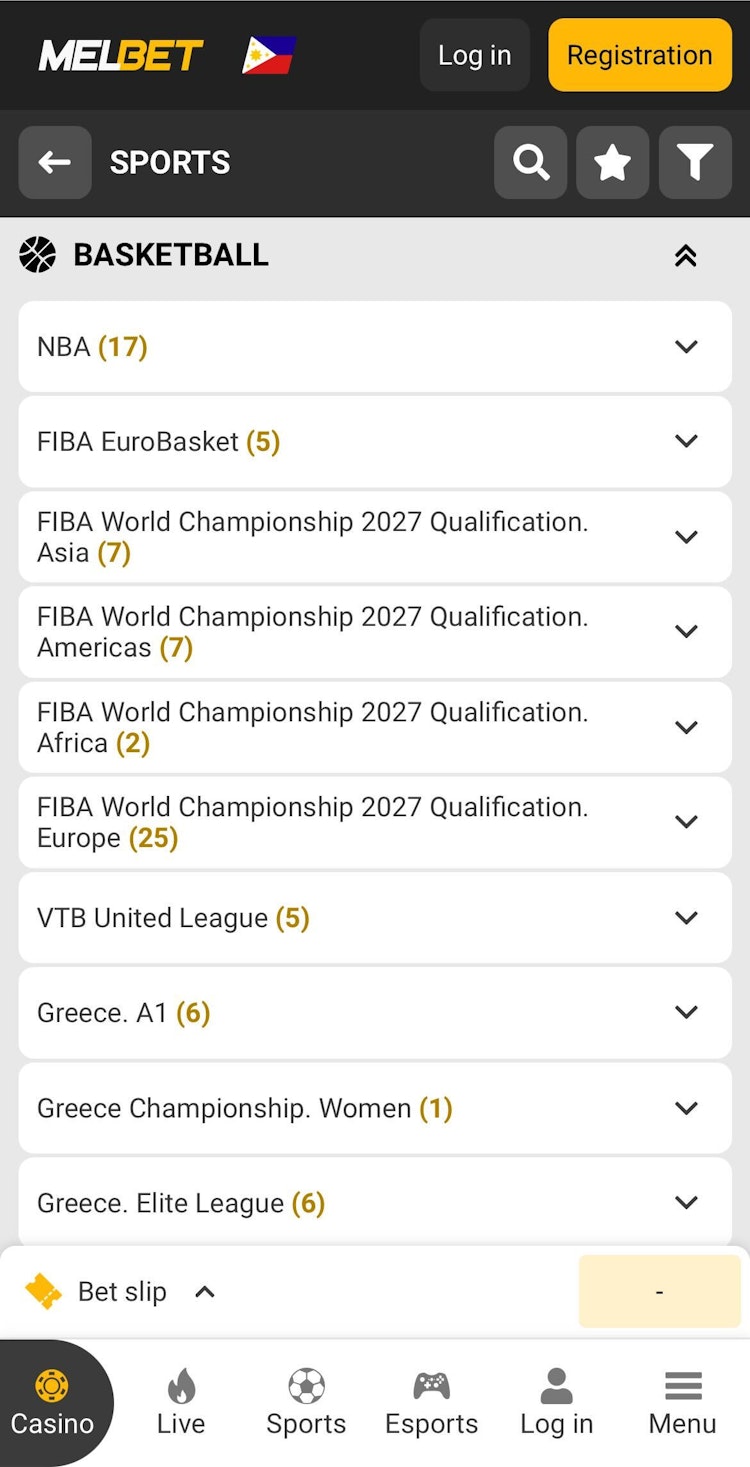 melbet basketball league selection