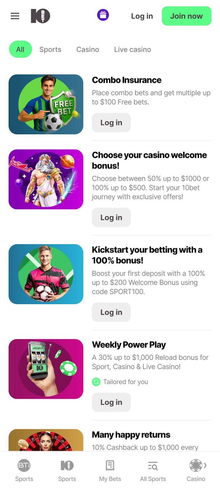 10bet promotions