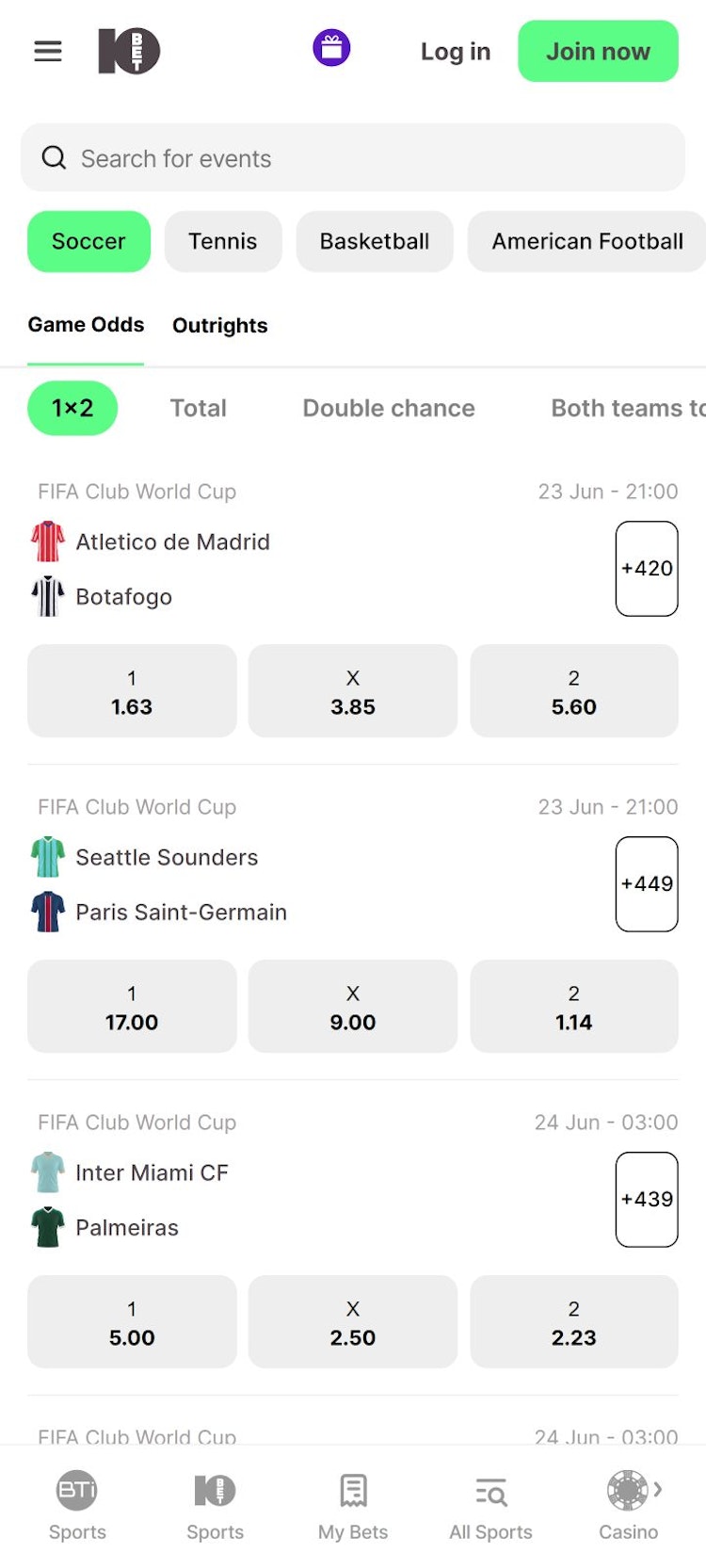 10bet football betting