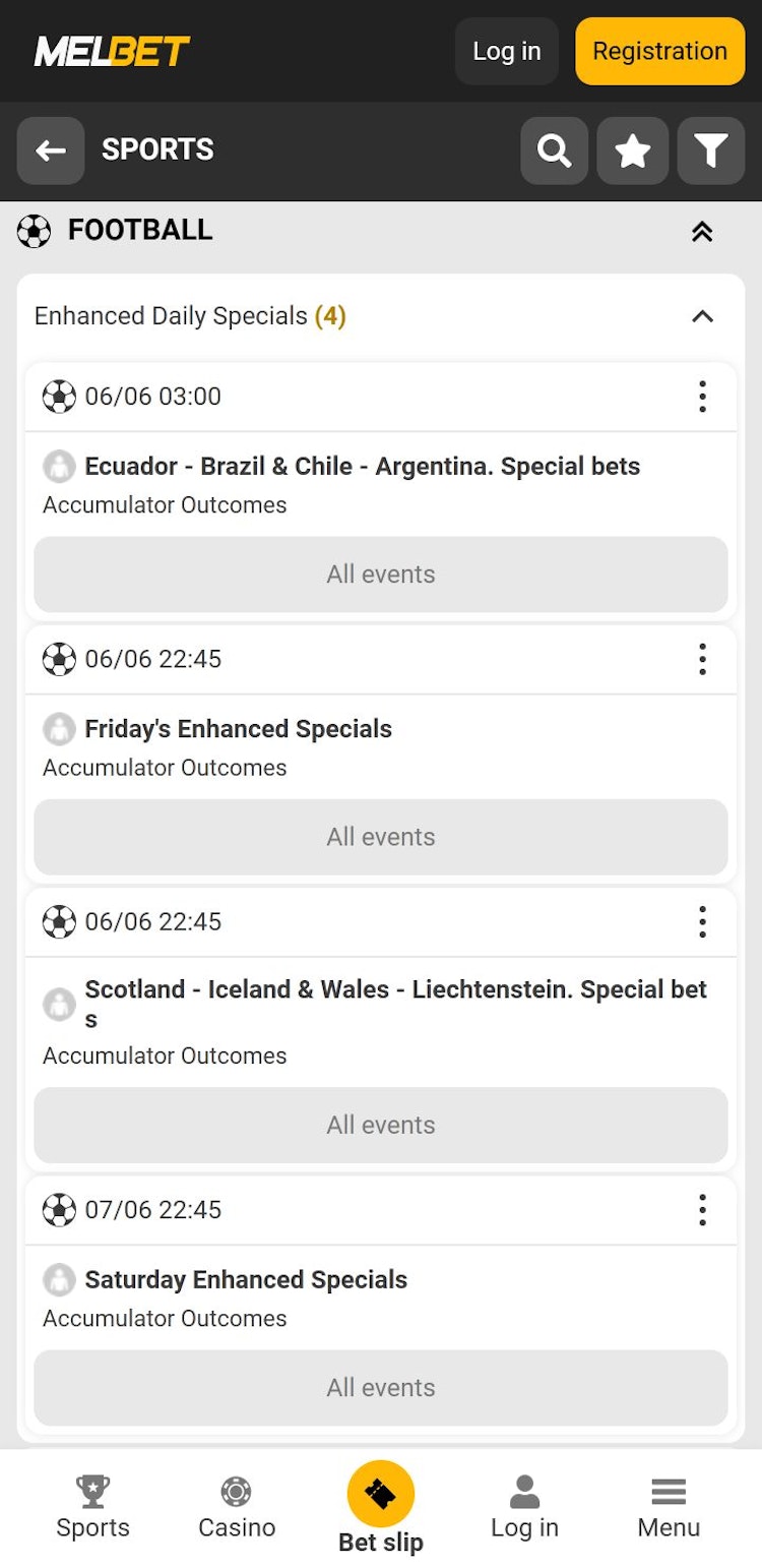 Melbet football betting